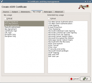 Mail certificate Key usage.