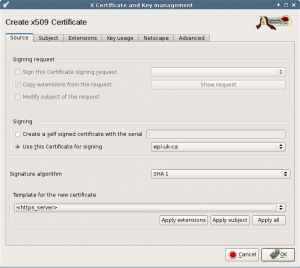 Create server certificate